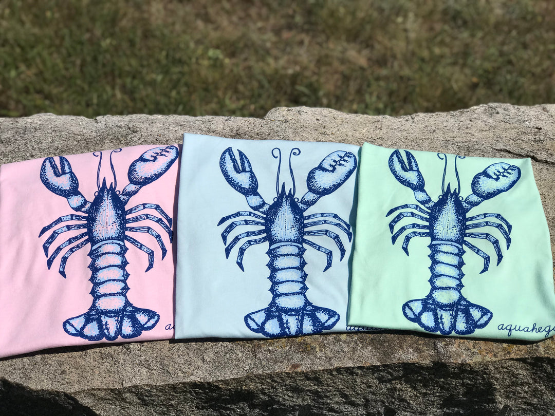 Women's Blue Lobster V-Neck Tee  (more colors available)